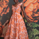 This midi dress is exclusively available at Anthropologie.